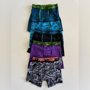 Kids Reebok Boys' Athletic Boxer Briefs - Blue, Teal, Black, Purple, Gray Camo